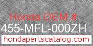 Honda 64455-MFL-000ZH genuine part number image
