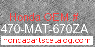 Honda 64470-MAT-670ZA genuine part number image