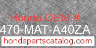 Honda 64470-MAT-A40ZA genuine part number image