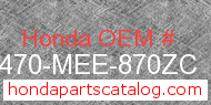 Honda 64470-MEE-870ZC genuine part number image