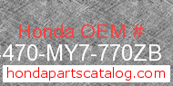 Honda 64470-MY7-770ZB genuine part number image