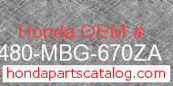 Honda 64480-MBG-670ZA genuine part number image