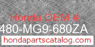 Honda 64480-MG9-680ZA genuine part number image