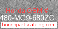 Honda 64480-MG9-680ZC genuine part number image
