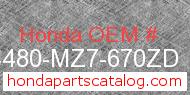 Honda 64480-MZ7-670ZD genuine part number image