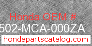 Honda 64502-MCA-000ZA genuine part number image