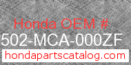 Honda 64502-MCA-000ZF genuine part number image
