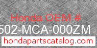 Honda 64502-MCA-000ZM genuine part number image