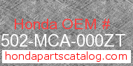 Honda 64502-MCA-000ZT genuine part number image