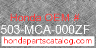 Honda 64503-MCA-000ZF genuine part number image