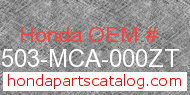 Honda 64503-MCA-000ZT genuine part number image