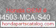 Honda 64503-MCA-S40 genuine part number image