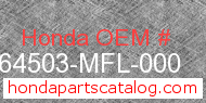 Honda 64503-MFL-000 genuine part number image