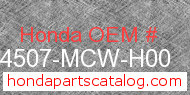 Honda 64507-MCW-H00 genuine part number image