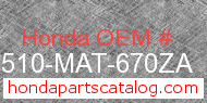Honda 64510-MAT-670ZA genuine part number image
