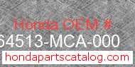 Honda 64513-MCA-000 genuine part number image