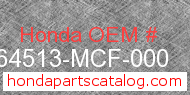 Honda 64513-MCF-000 genuine part number image