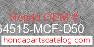 Honda 64515-MCF-D50 genuine part number image