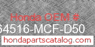 Honda 64516-MCF-D50 genuine part number image