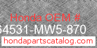 Honda 64531-MW5-870 genuine part number image