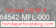 Honda 64542-MFL-000 genuine part number image