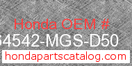 Honda 64542-MGS-D50 genuine part number image