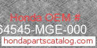 Honda 64545-MGE-000 genuine part number image