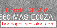 Honda 64560-MAS-E00ZA genuine part number image