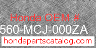Honda 64560-MCJ-000ZA genuine part number image