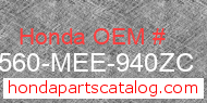 Honda 64560-MEE-940ZC genuine part number image