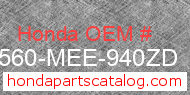 Honda 64560-MEE-940ZD genuine part number image