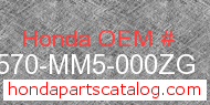 Honda 64570-MM5-000ZG genuine part number image