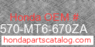 Honda 64570-MT6-670ZA genuine part number image