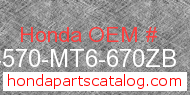 Honda 64570-MT6-670ZB genuine part number image