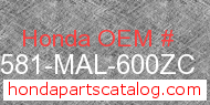 Honda 64581-MAL-600ZC genuine part number image