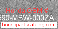 Honda 64590-MBW-000ZA genuine part number image