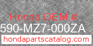 Honda 64590-MZ7-000ZA genuine part number image
