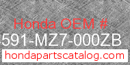 Honda 64591-MZ7-000ZB genuine part number image