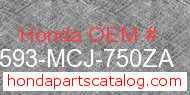 Honda 64593-MCJ-750ZA genuine part number image