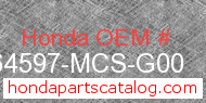 Honda 64597-MCS-G00 genuine part number image