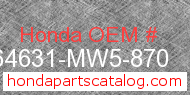 Honda 64631-MW5-870 genuine part number image