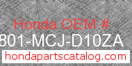 Honda 64801-MCJ-D10ZA genuine part number image