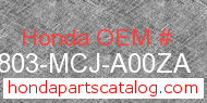 Honda 64803-MCJ-A00ZA genuine part number image