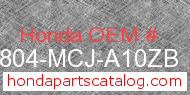 Honda 64804-MCJ-A10ZB genuine part number image