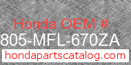Honda 64805-MFL-670ZA genuine part number image