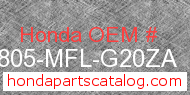 Honda 64805-MFL-G20ZA genuine part number image