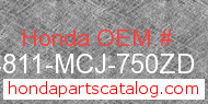 Honda 64811-MCJ-750ZD genuine part number image