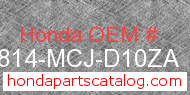 Honda 64814-MCJ-D10ZA genuine part number image