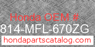 Honda 64814-MFL-670ZG genuine part number image
