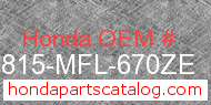 Honda 64815-MFL-670ZE genuine part number image